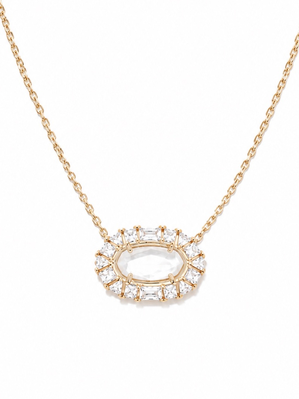Kendra Scott Elisa Crystal Frame Ivory Mother-of-Pearl Gold Necklace